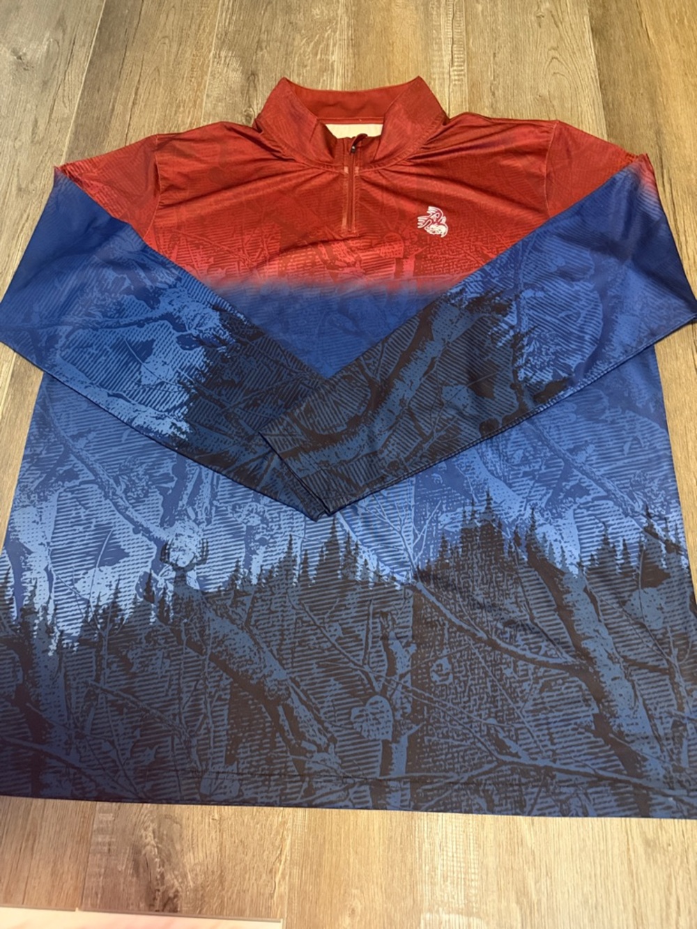 Men's Legendary Whitetails Red and Blue Quarter-Zip Performance Shirt
